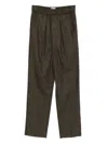 Isabel Marant Pinstripe Elastic-waist Tailored Trousers In Green