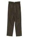 Isabel Marant Pinstripe Elastic-waist Tailored Trousers In Green