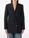 Isabel Marant Striped Double-breasted Blazer Italian Collar In Black