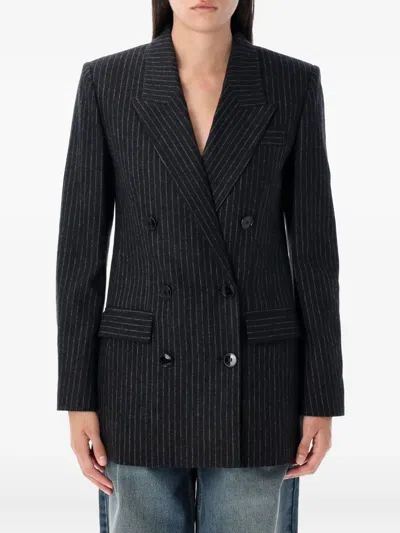 ISABEL MARANT PINSTRIPE-PATTERN DOUBLE-BREASTED BLAZER