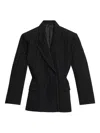 Isabel Marant Maia Double-breasted Pinstriped Cotton-blend Herringbone Blazer In Black