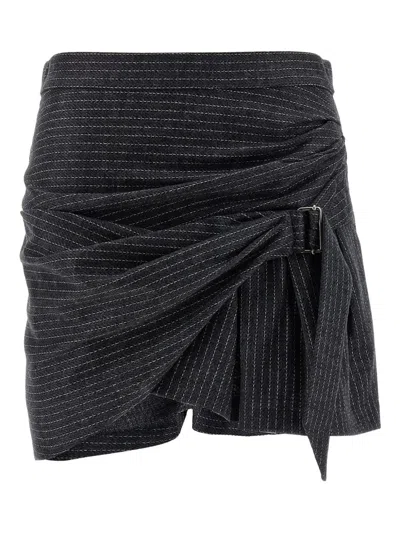 Isabel Marant Pinstripe Skirt In Gray