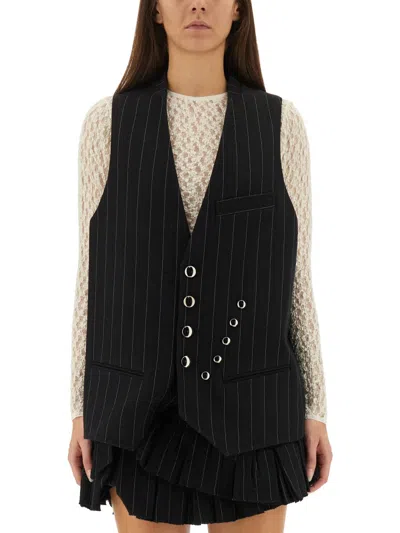 Isabel Marant Pinstripe Vest In Black