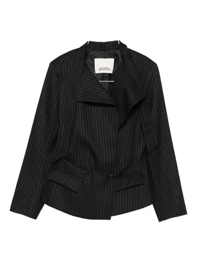Isabel Marant Pinstripe Lapel Jacket In Black