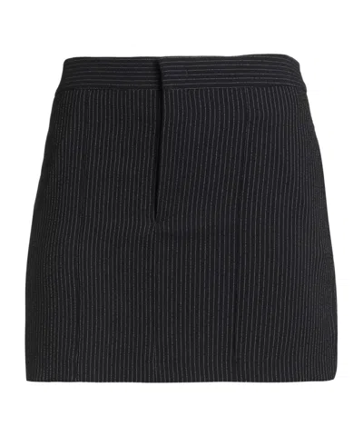Isabel Marant Pinstriped Brand Logo Mini Skirt In Black