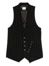 Isabel Marant Pinstriped Vest In Black