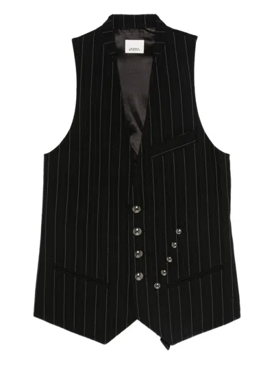 Isabel Marant Pinstriped Vest In Black