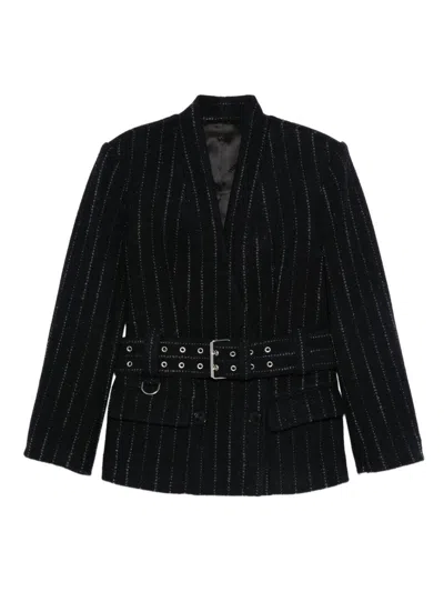 Isabel Marant Pinstriped Virgin Wool Jacket In Blue