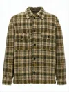 Isabel Marant Plaid Casual Jacket With Textured Fabric In Green