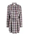 Isabel Marant Plaid Check Midi Shirtdress In Gray