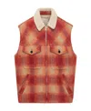 Isabel Marant Kiraneo Logo-embroidered Plaid-check Gilet In Brown