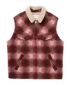 Isabel Marant Plaid Checked Zip-up Gilet In Brown
