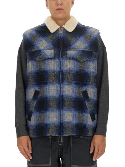 Isabel Marant Plaid Checked Zip-up Gilet In Brown