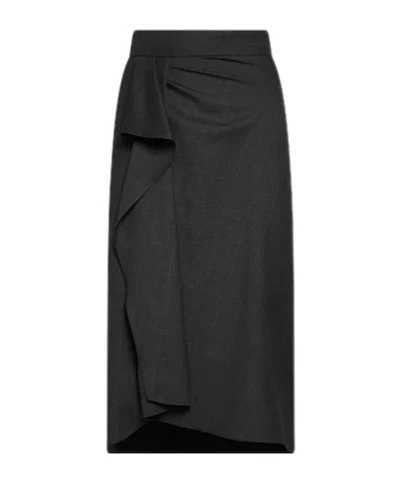 Isabel Marant Plaid Midi Skirt In Black
