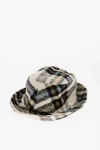 ISABEL MARANT PLAID MOTIF HALEYH BUCKET HAT WITH EMBROIDERED LOGO