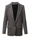 Isabel Marant Plaid Oversized Blazer In Grey Polyester In Grey