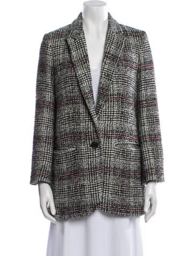 Pre-owned Isabel Marant Plaid Print Blazer In Black