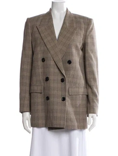 Pre-owned Isabel Marant Plaid Print Blazer In Brown