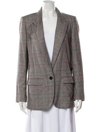 Pre-owned Isabel Marant Plaid Print Blazer In Gray