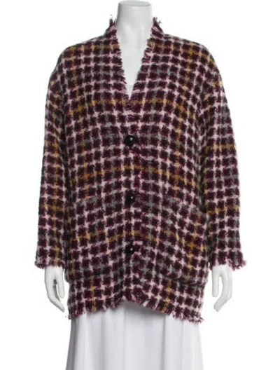 Pre-owned Isabel Marant Plaid Print Blazer In Purple