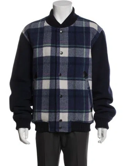 Pre-owned Isabel Marant Plaid Print Bomber Jacket In Blue