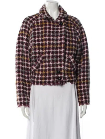 Pre-owned Isabel Marant Plaid Print Coat In Brown