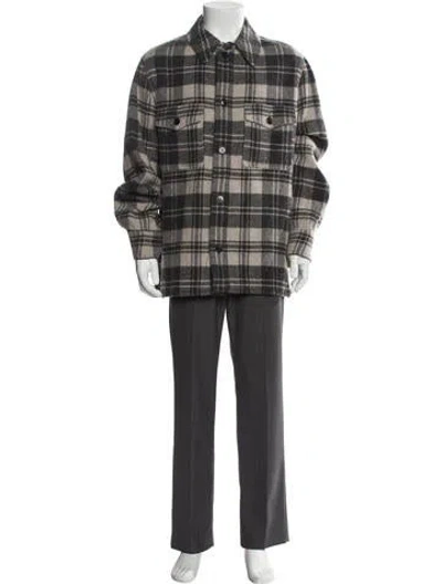 Pre-owned Isabel Marant Plaid Print Coat In Gray