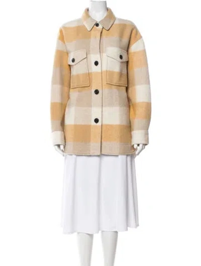 Pre-owned Isabel Marant Plaid Print Coat In Neutral