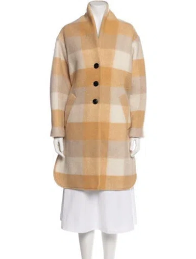 Pre-owned Isabel Marant Plaid Print Coat In Yellow