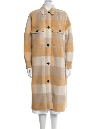 Pre-owned Isabel Marant Plaid Print Coat In Yellow