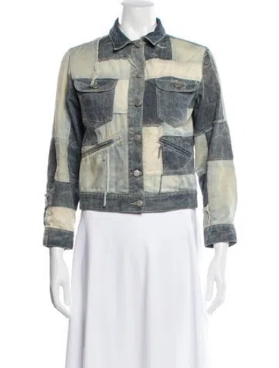 Pre-owned Isabel Marant Plaid Print Denim Jacket In Blue