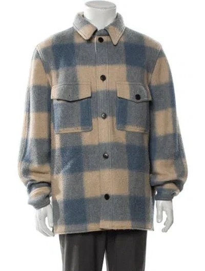 Pre-owned Isabel Marant Plaid Print Denim Jacket In Blue