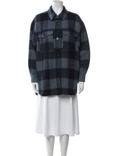 Pre-owned Isabel Marant Plaid Print Jacket In Blue