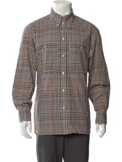 Pre-owned Isabel Marant Plaid Print Long Sleeve Shirt In Neutral