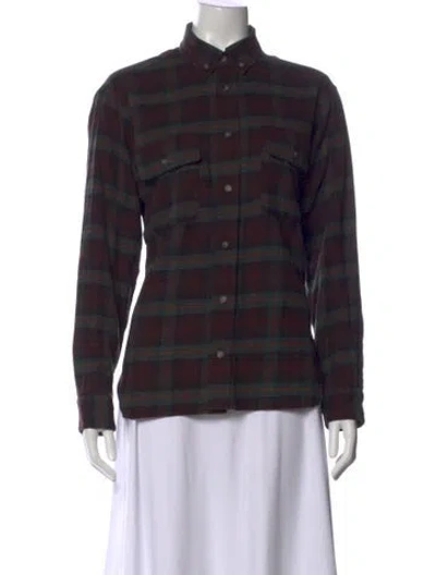 Pre-owned Isabel Marant Plaid Print Long Sleeve Top In Green