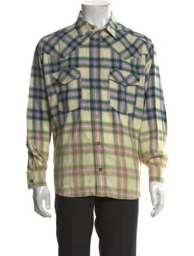 Pre-owned Isabel Marant Plaid Print Long Sleeve Western Shirt In Green