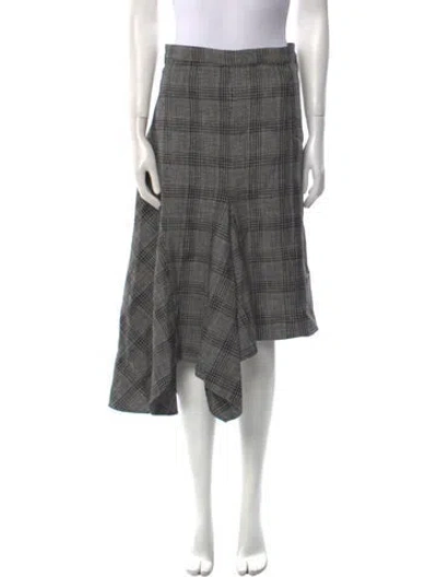 Pre-owned Isabel Marant Plaid Print Midi Length Skirt In Black