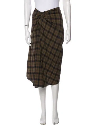 Pre-owned Isabel Marant Plaid Print Midi Length Skirt In Neutral