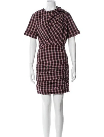 Pre-owned Isabel Marant Plaid Print Mini Dress In Multi