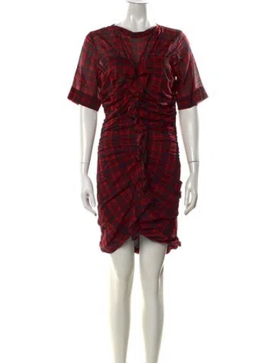 Pre-owned Isabel Marant Plaid Print Mini Dress In Multi