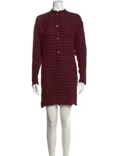 Pre-owned Isabel Marant Plaid Print Mini Dress In Red