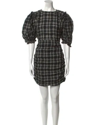 Pre-owned Isabel Marant Plaid Print Mini Dress W/ Tags In Black