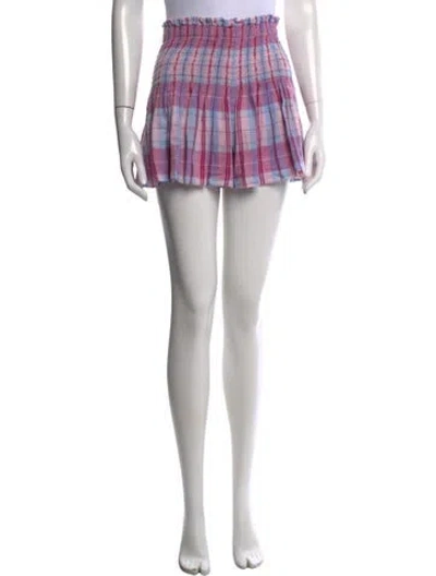 Pre-owned Isabel Marant Plaid Print Mini Shorts In Purple