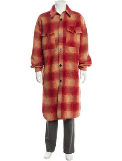 Pre-owned Isabel Marant Plaid Print Overcoat In Multi