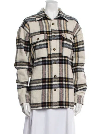 Pre-owned Isabel Marant Plaid Print Peacoat In Neutral