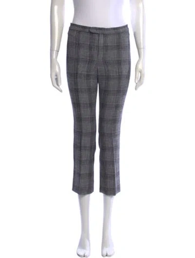 Pre-owned Isabel Marant Plaid Print Straight Leg Pants In Gray