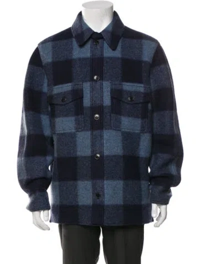 Pre-owned Isabel Marant Plaid Print Trucker Jacket In Blue