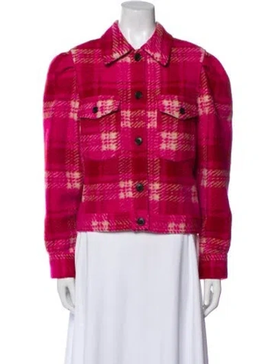 Pre-owned Isabel Marant Plaid Print Utility Jacket In Red