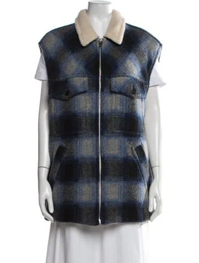 Pre-owned Isabel Marant Plaid Print Vest In Blue