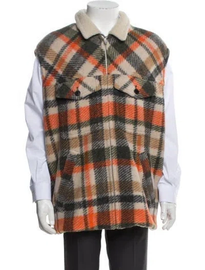 Pre-owned Isabel Marant Plaid Print Vest In Orange